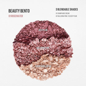 Kaja open trio top view revealing three plum-rosy shades for easy layering