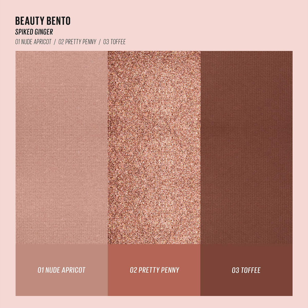 KAJA swatches on arm of Spiked Ginger trio showing buildable pigment and finish