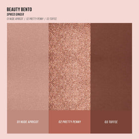 KAJA swatches on arm of Spiked Ginger trio showing buildable pigment and finish