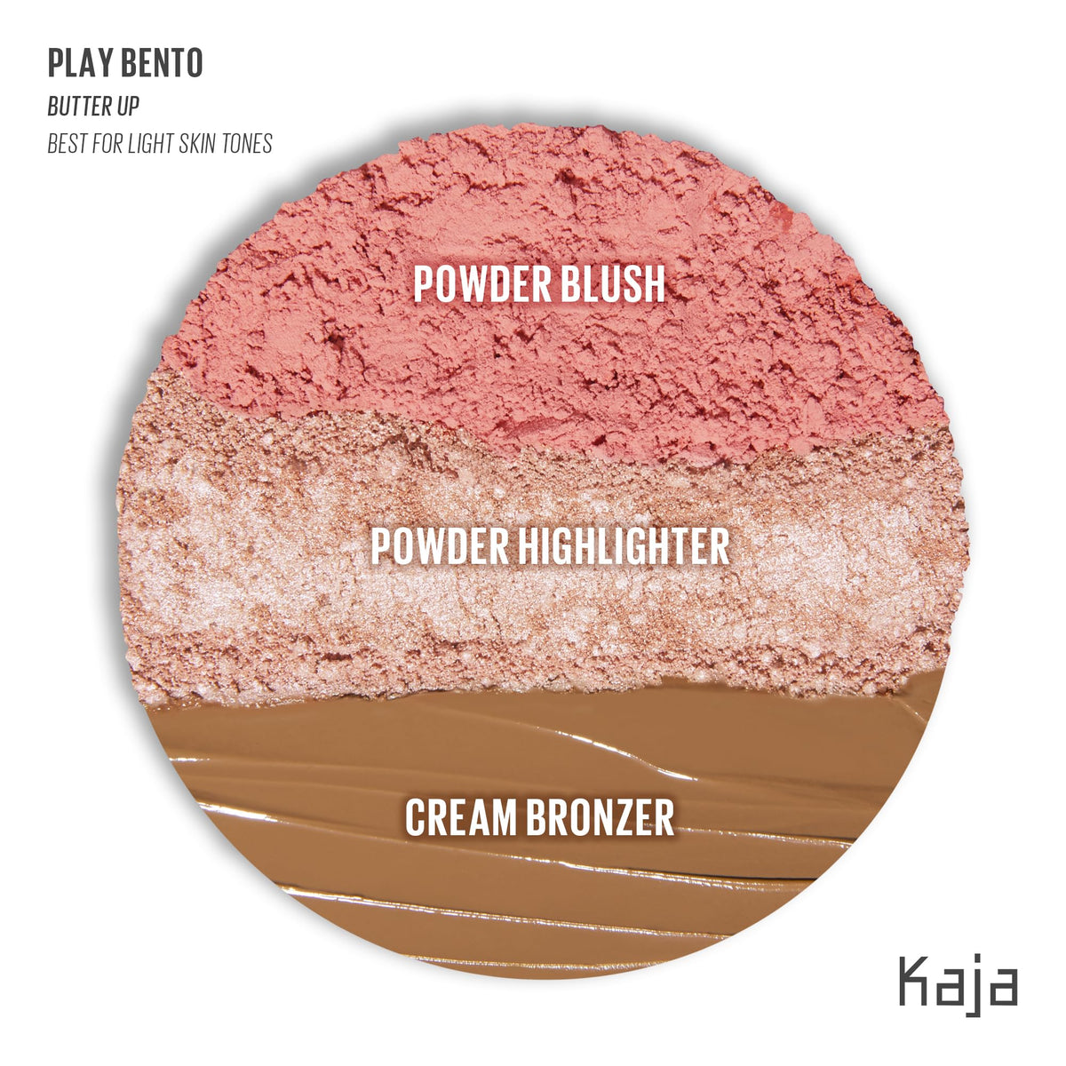 KAJA open palette displaying three shades for blending and versatile looks