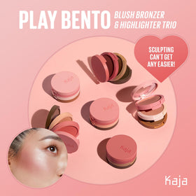 KAJA powder blush macro highlighting smooth blendable finish for natural flush