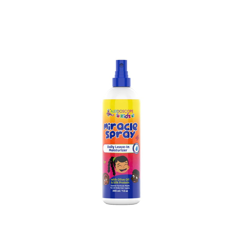 Kaleidoscope Hair Products front bottle image showing label and 12 oz size for easy identification and storage