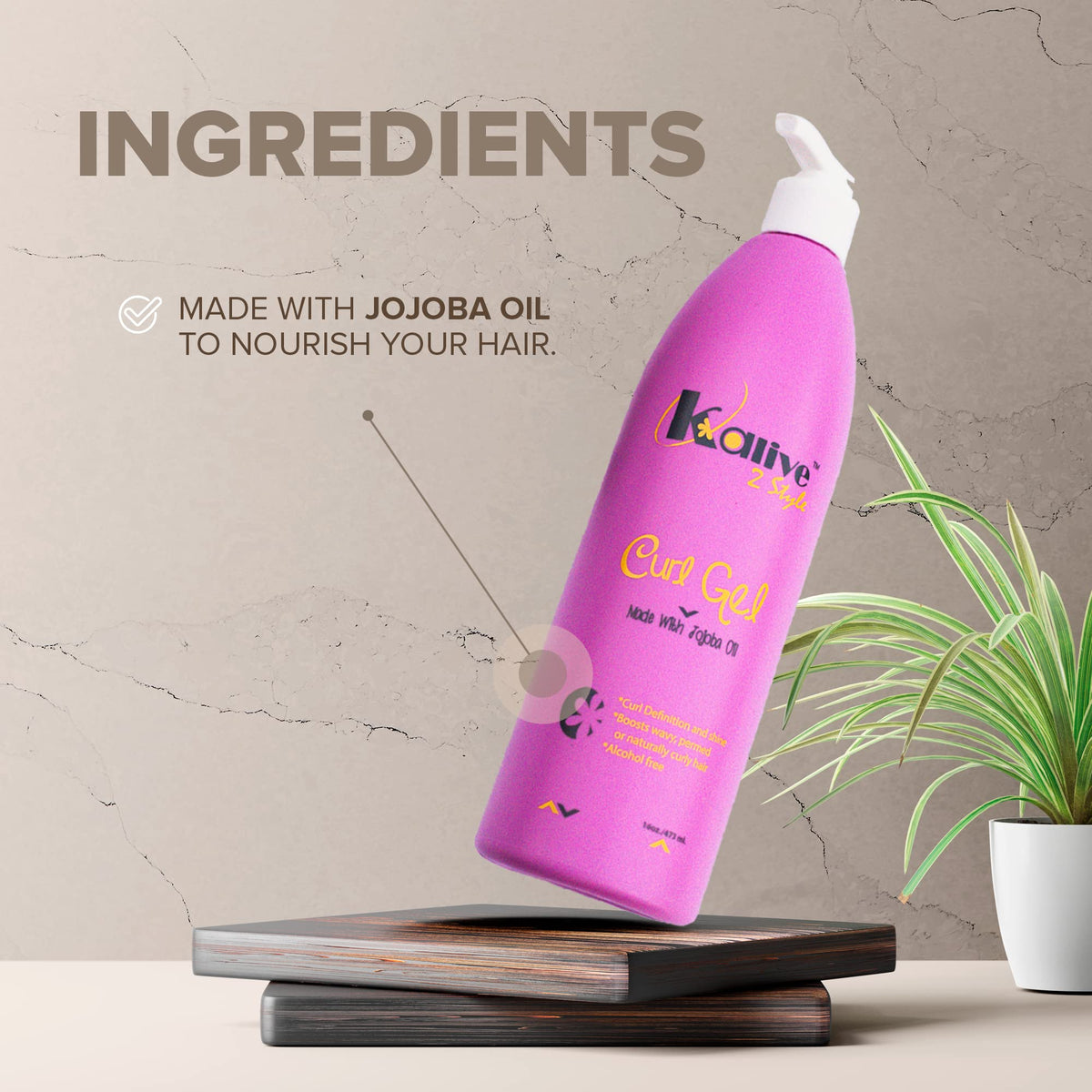 KALIVE 2 STYLE applying gel to damp curls demonstrating easy distribution and definition