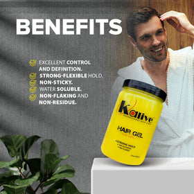 KALIVE 2 STYLE gel on hands ready to apply for easy styling control