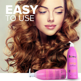 KALIVE 2 STYLE before and after curls illustrating improved shape and reduced frizz