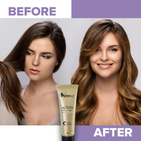 KALIVE 2 STYLE before and after styling showing smoother shinier hair