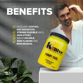 KALIVE 2 STYLE man applying gel demonstrating easy styling control