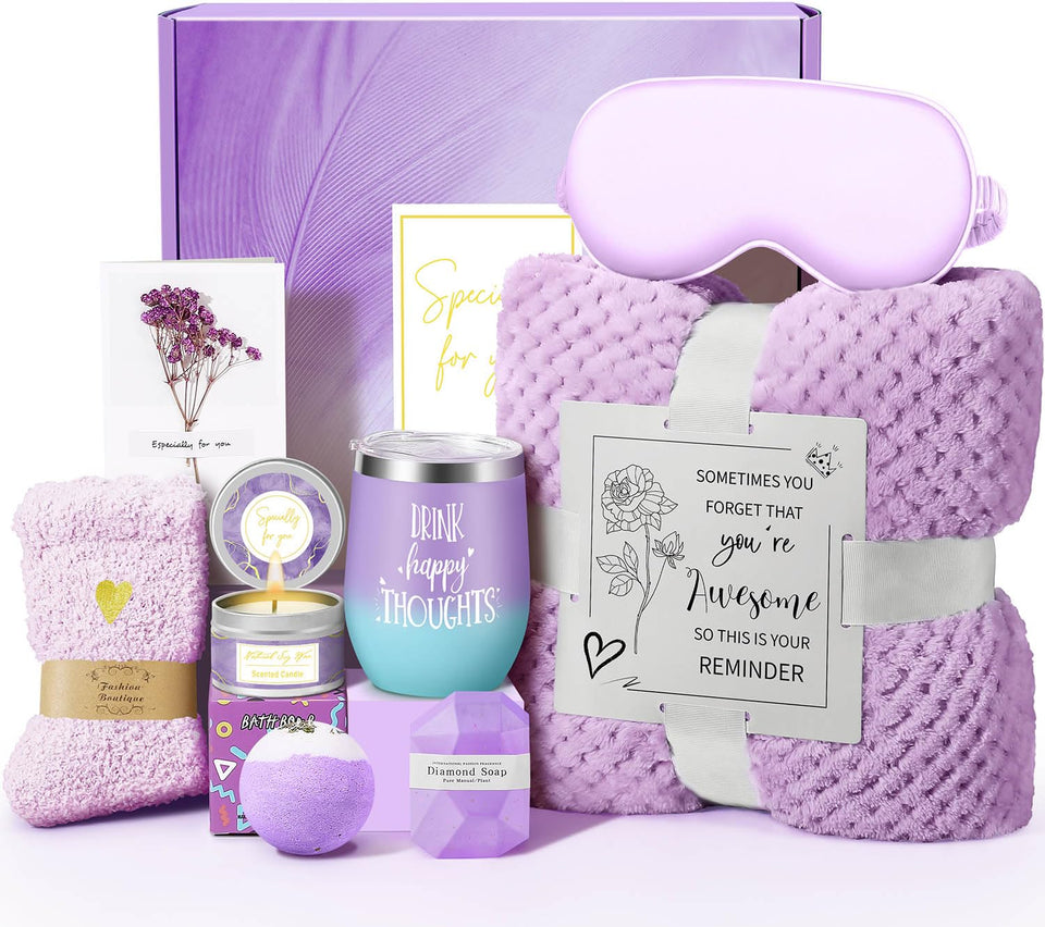 Kalokey gift basket front view showing all items for a complete pampering experience
