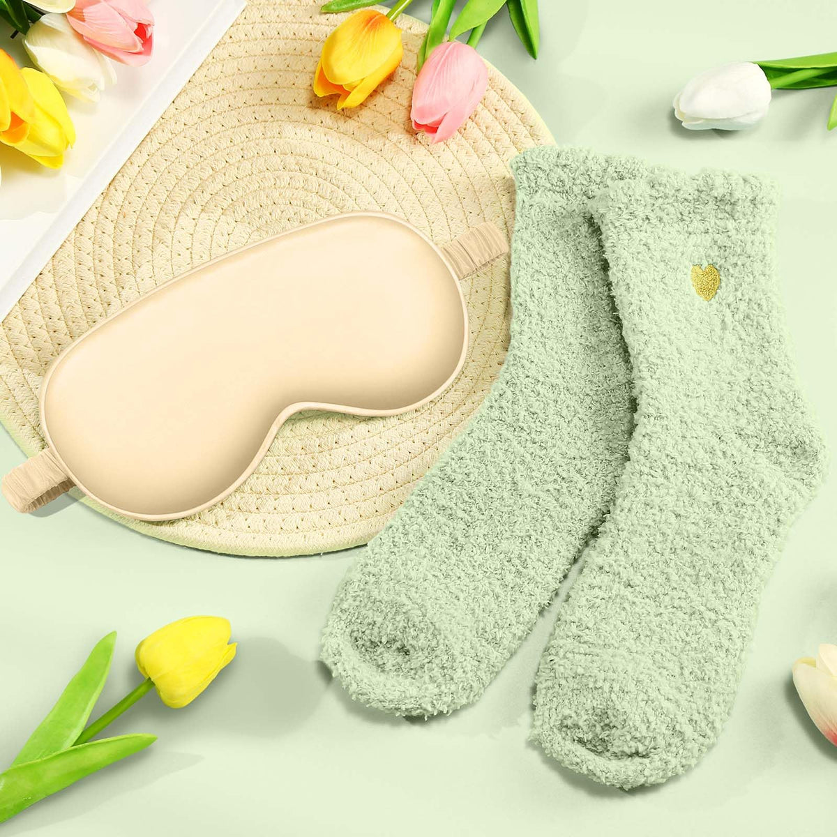 Kalokey gift set in bedroom lifestyle scene promoting at-home relaxation