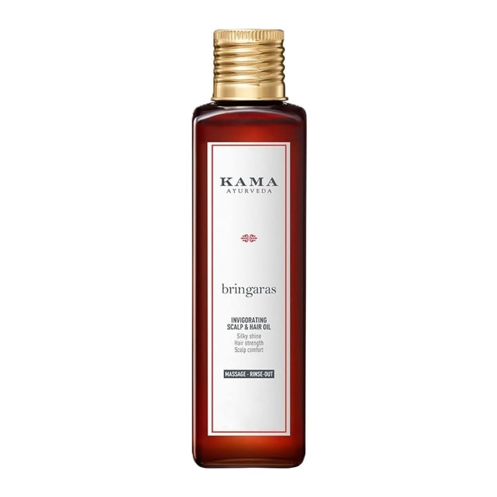 Kama Ayurveda bottle front packaging showing product identity and natural benefits