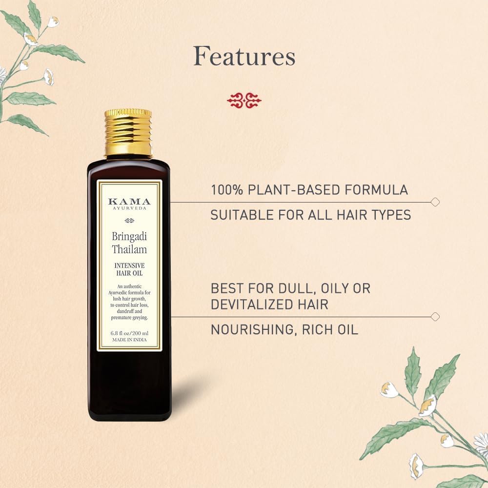 Kama Ayurveda oil applied on scalp during massage for improved scalp comfort