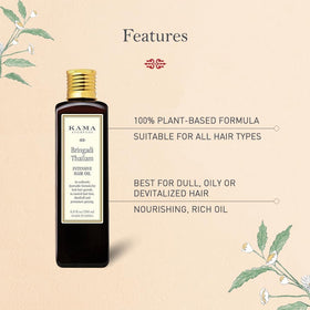 Kama Ayurveda oil applied on scalp during massage for improved scalp comfort