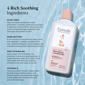 KAMEDIS conditioner being applied in shower for soothing scalp comfort