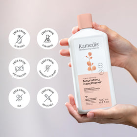KAMEDIS product label close-up showing natural ingredient list benefit