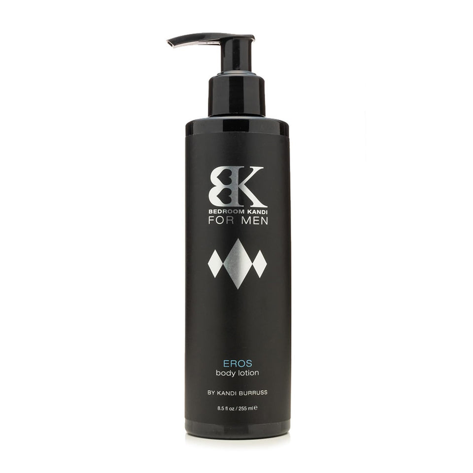 Kandi front packaging shows bottle and masculine scent benefit