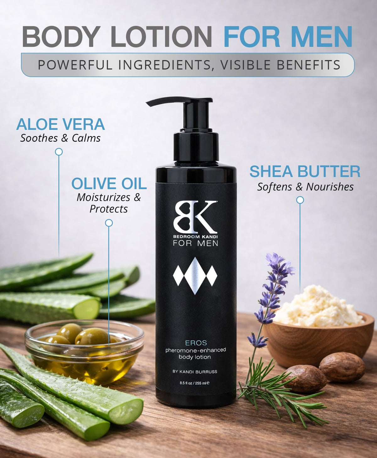 Kandi lotion texture close-up demonstrates fast absorption benefit