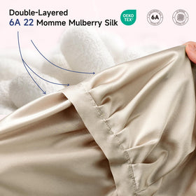 Kaome close-up silk weave showing smooth 22-momme texture to reduce friction