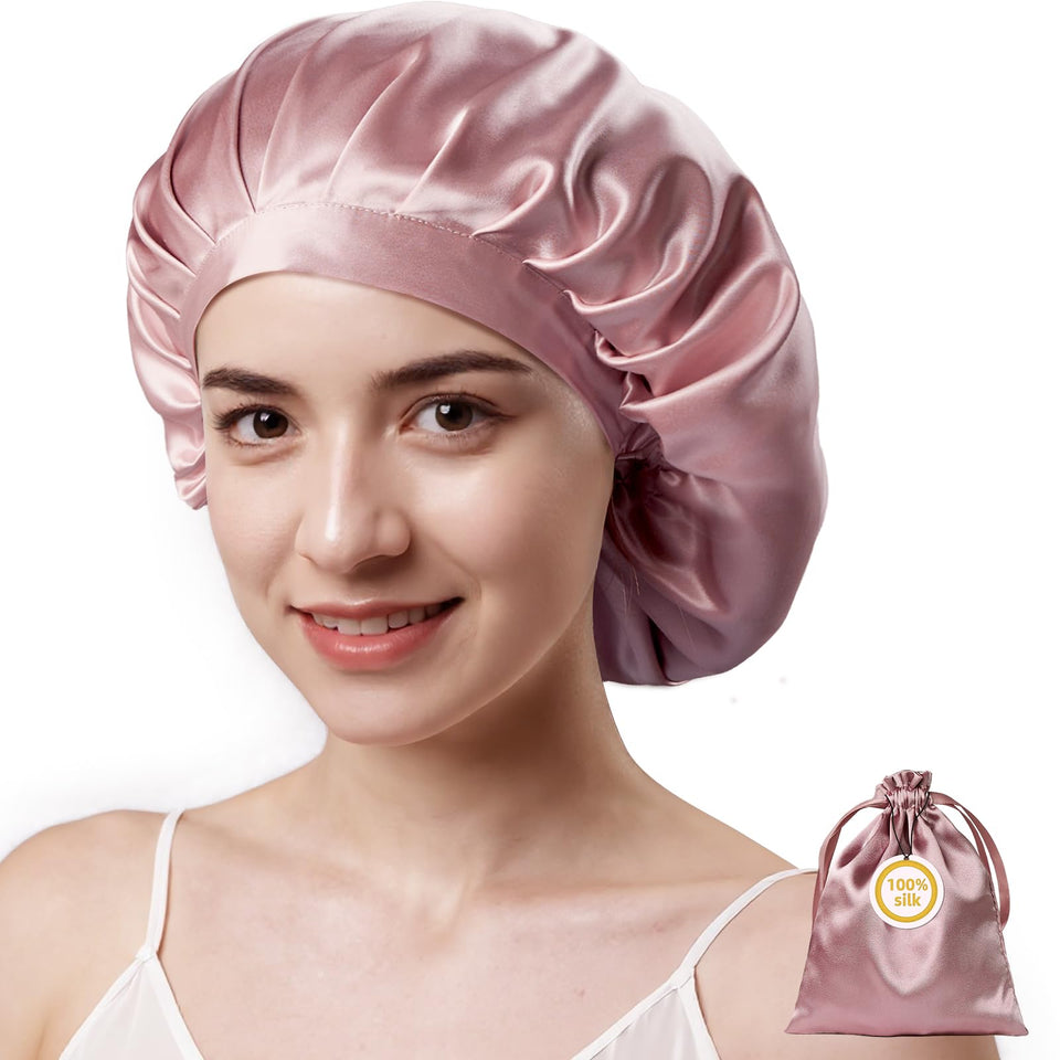 Kaome front packaging showing pink silk bonnet and gift box benefit presentation