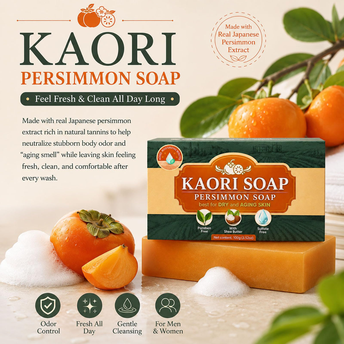 Kaori Soap close-up of bar texture highlighting creamy lather