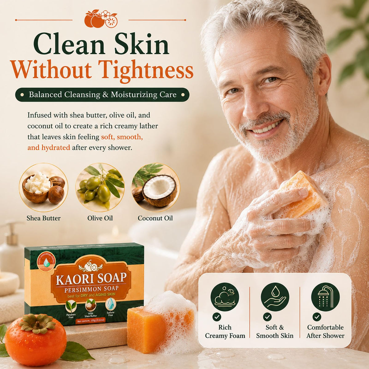 Kaori Soap resealable box open to protect bar for travel