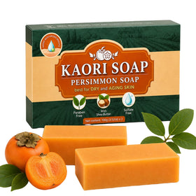 Kaori Soap packaging front showing bar and benefits