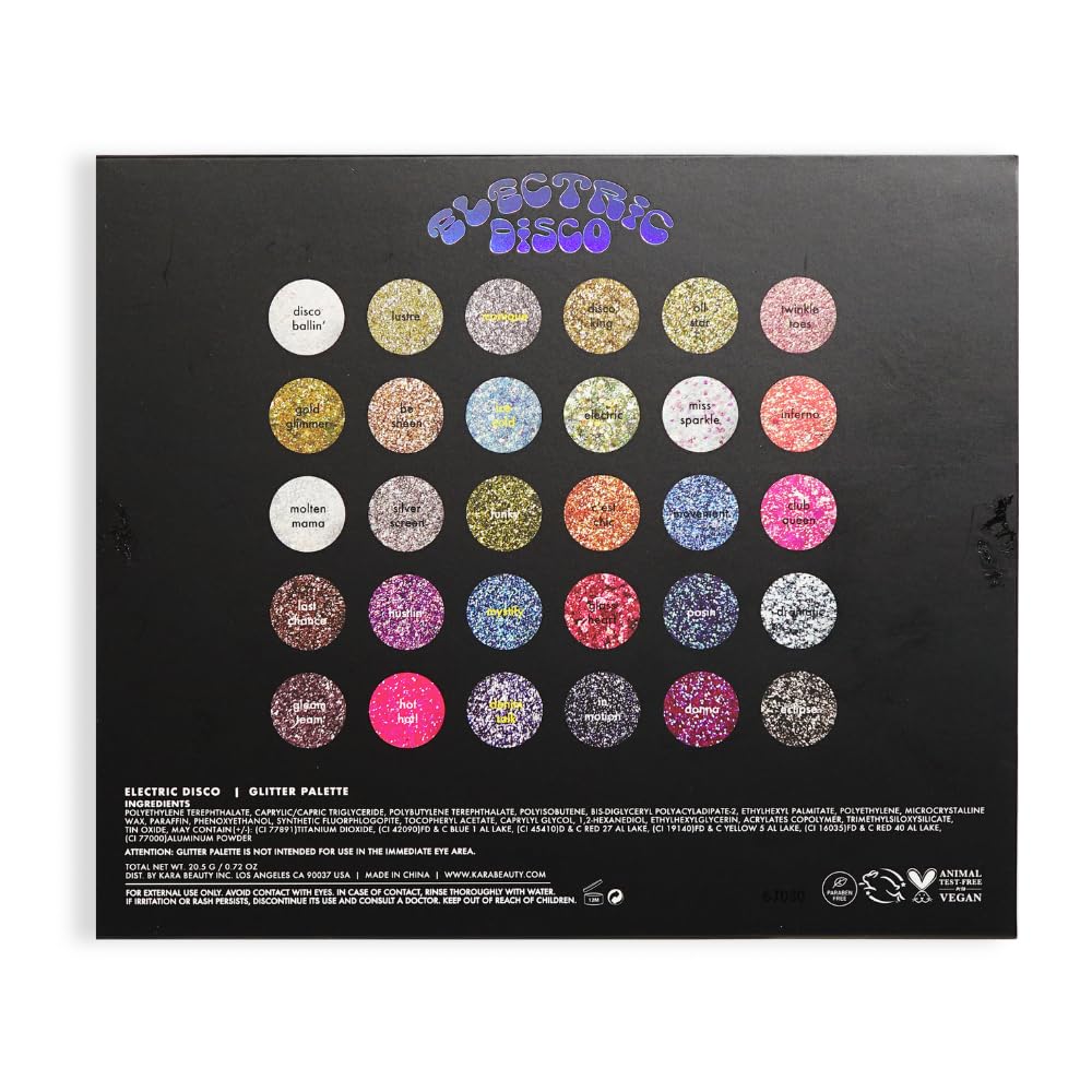 Kara Beauty label close-up showing vegan and cruelty-free text for ethical shoppers