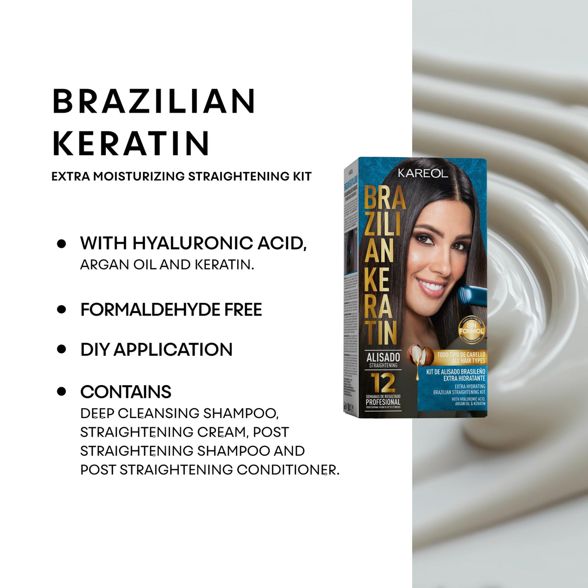 Kareol being applied with a brush demonstrating easy at-home professional method