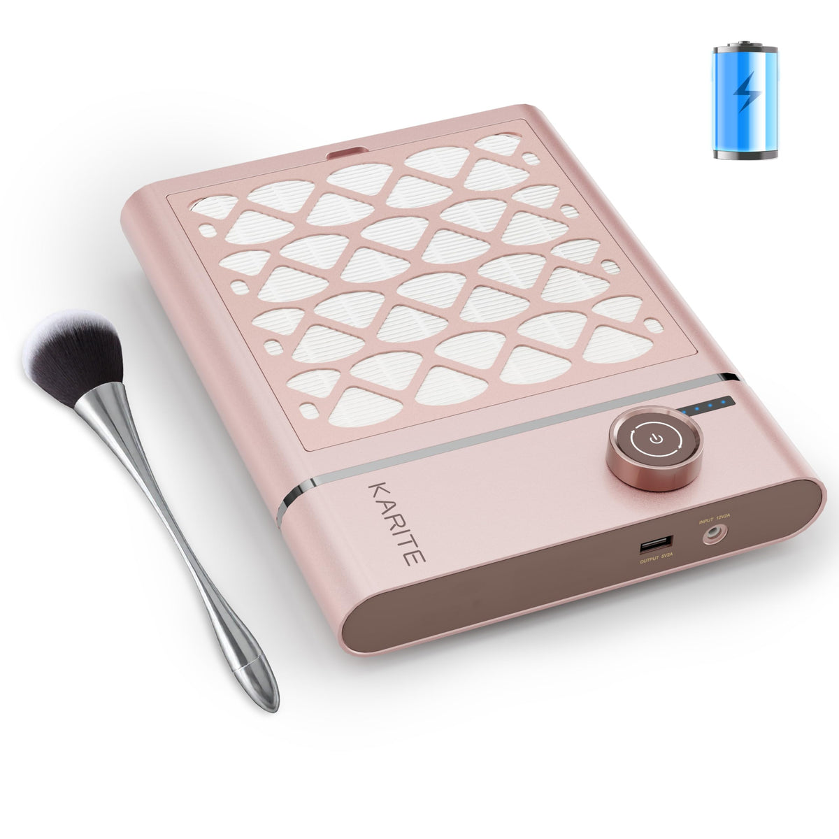 Karite front view Sakura Pink showing sleek design and tidy workspace benefit