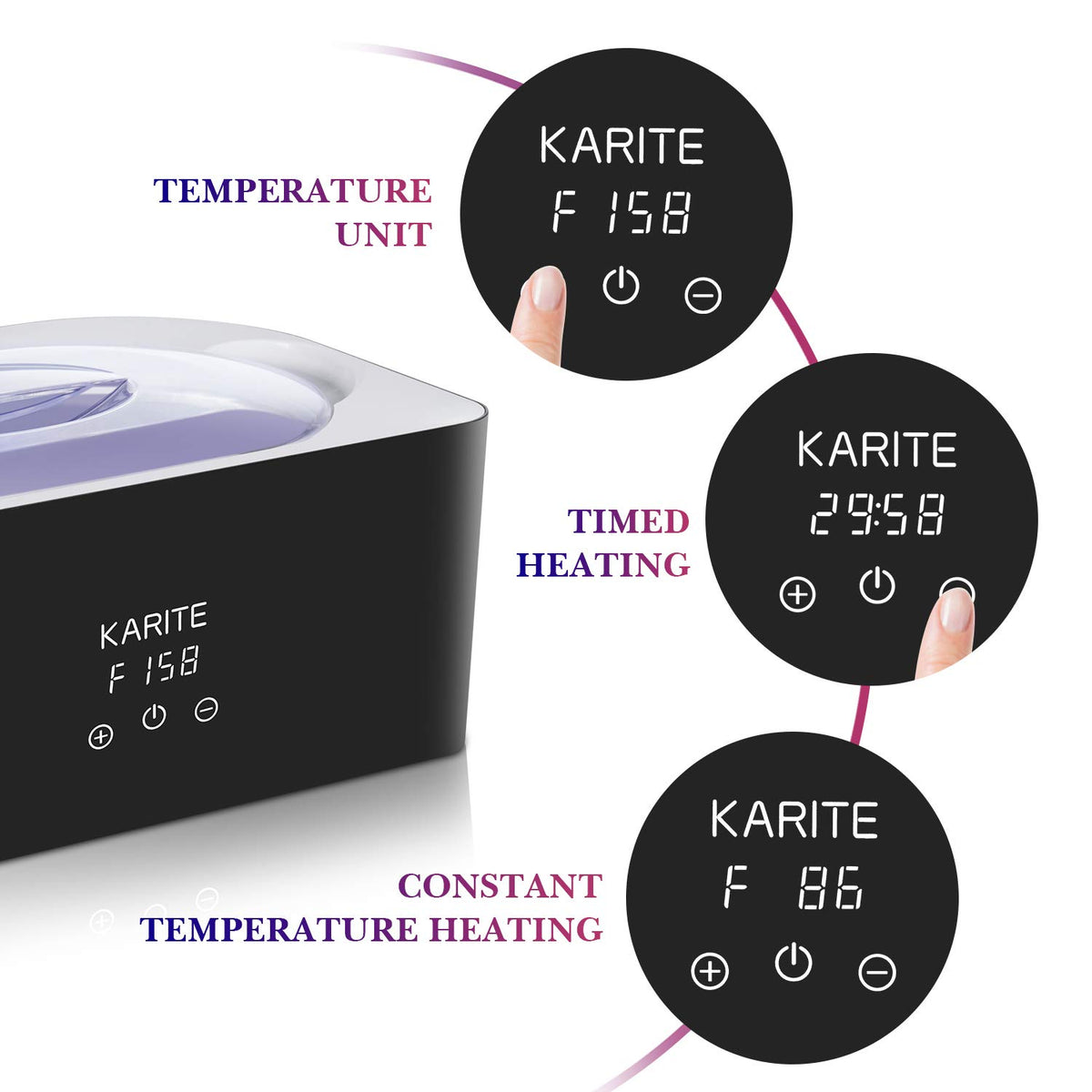 Karite bath in use with hand dipped showing moisturizing therapy benefit