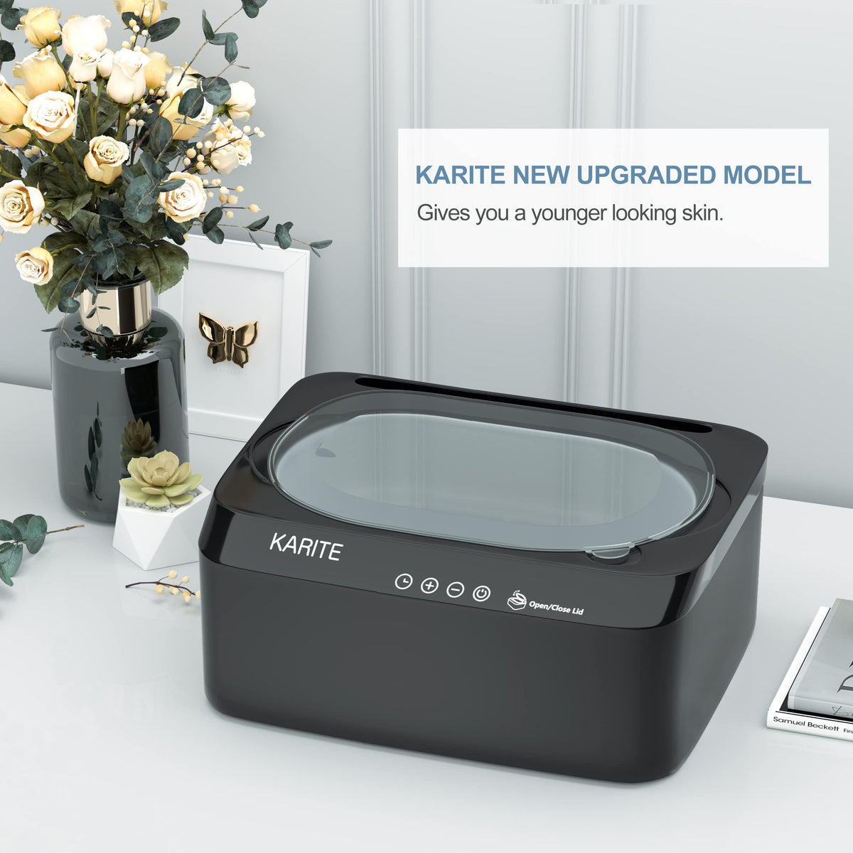 Karite product with eight paraffin refill blocks included for immediate use