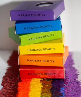 KARIZMA glitter mixed into hair gel showing hold and shimmering styling finish