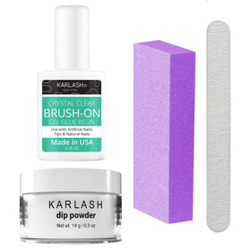 Karlash bottle front view showing crystal clear gel and quick repair benefit
