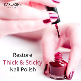 Karlash thinner mixing inside a nail polish bottle to restore smooth application