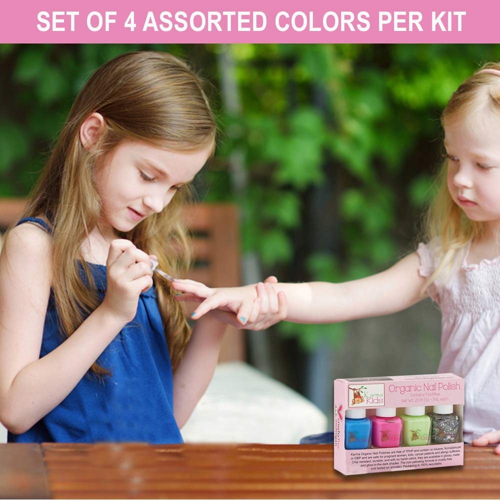karma organic lifestyle party scene with children enjoying nail art at a birthday