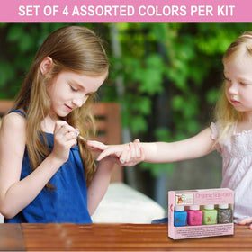 karma organic lifestyle party scene with children enjoying nail art at a birthday