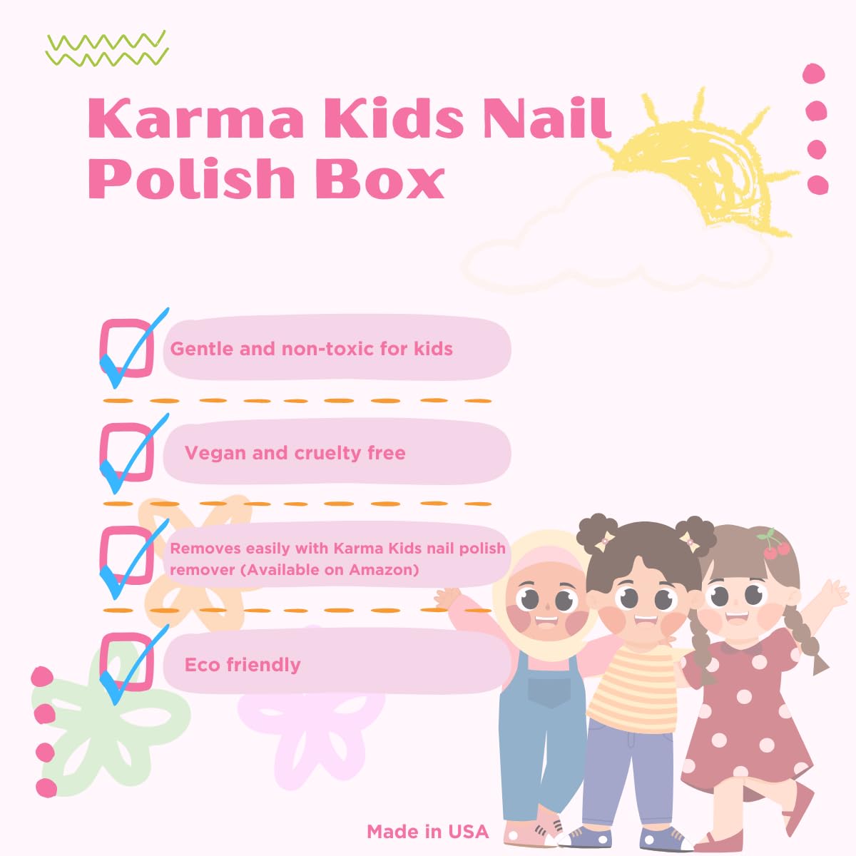 karma organic swatch series on card displays color range and quick-dry finish