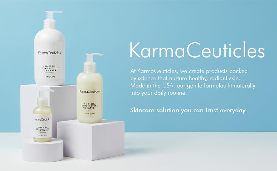 KarmaCeuticles label ingredients detail emphasizing active acids
