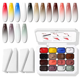 Karroy front packaging showing full 16-color gel set and benefits