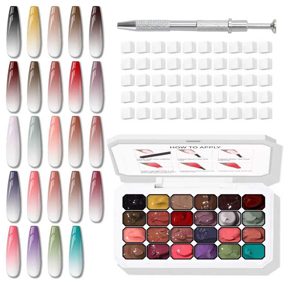 Karroy front packaging showing 24 colors and kit components for easy selection