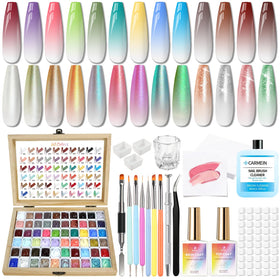 karroy front packaging showing 60-color gel palette and tools for quick application
