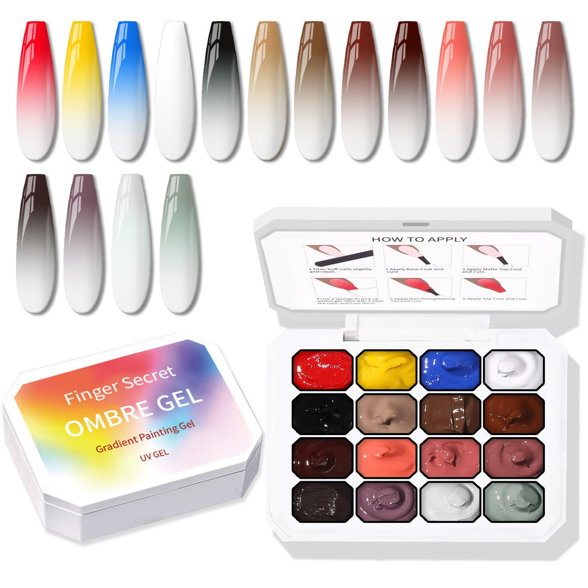Karroy lifestyle manicure setting showing finished ombre nails
