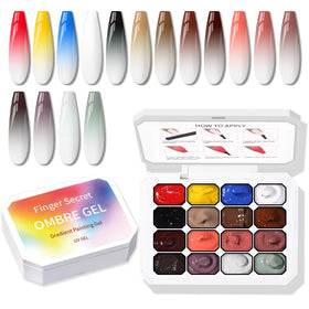 Karroy lifestyle manicure setting showing finished ombre nails