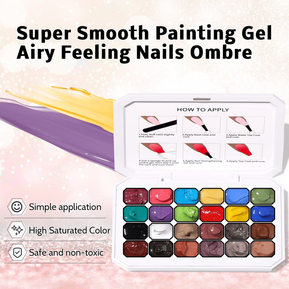 Karroy soft nail sponges and smart grabber arranged to show tools that simplify patting technique