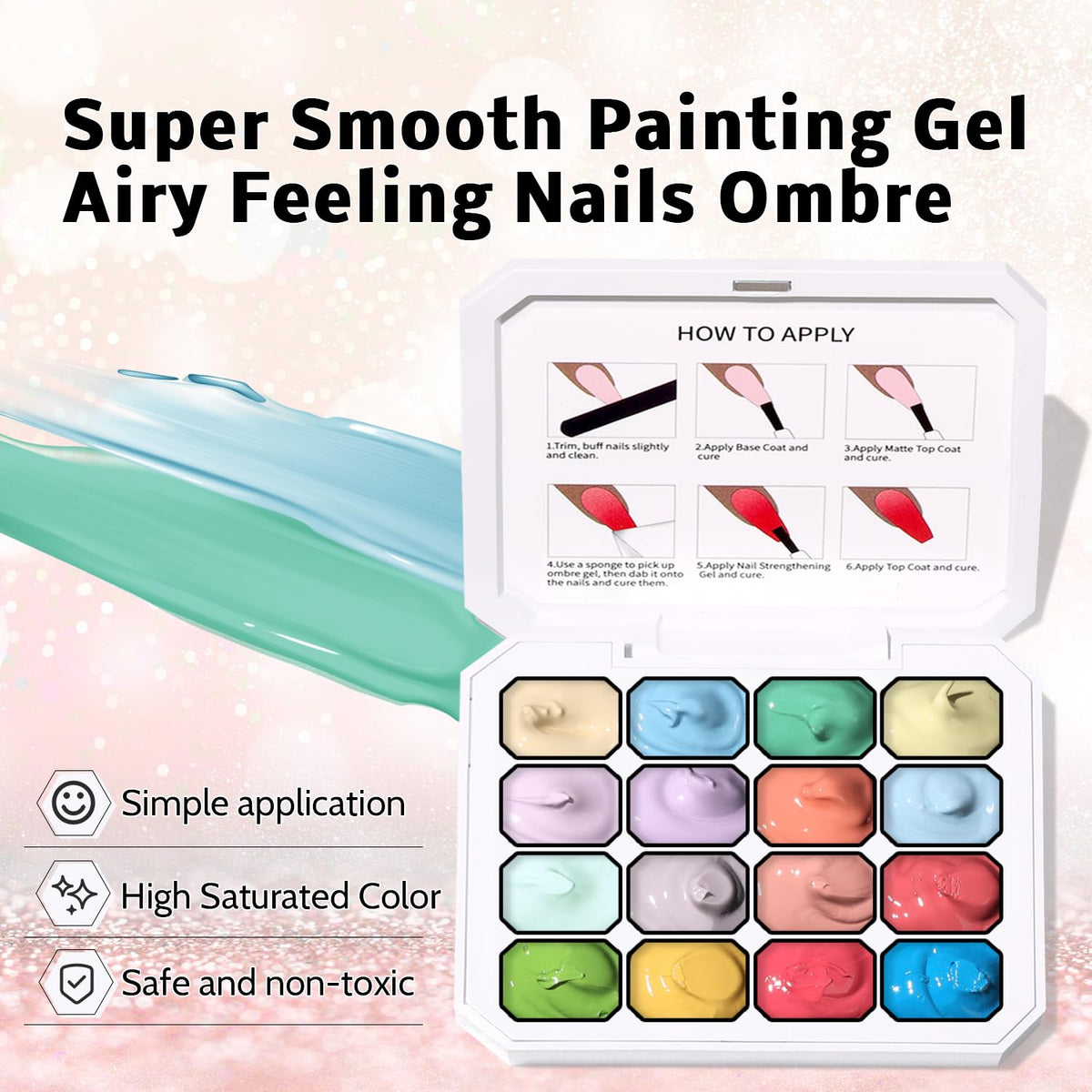 Karroy sponge patting demo on a nail for easy gradient blending