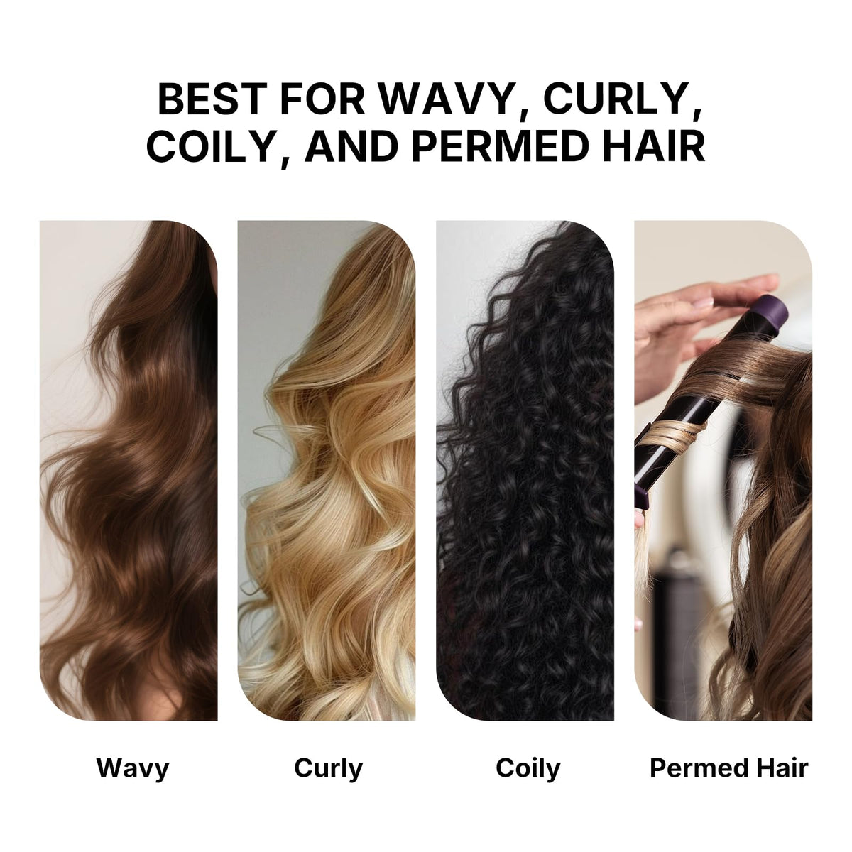Karseell applied to damp hair for curl shaping with enhanced definition benefit