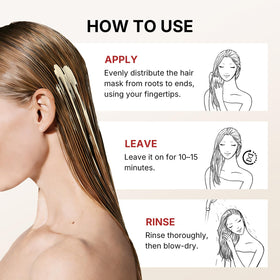 Karseell being applied to damp hair demonstrating smoother, more manageable strands