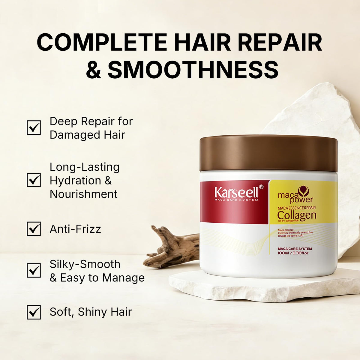 Karseell argan oil ingredient shot highlighting nourishment and shine benefits