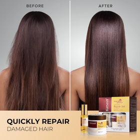 Karseell before and after strand comparison showing visible smoothing effect