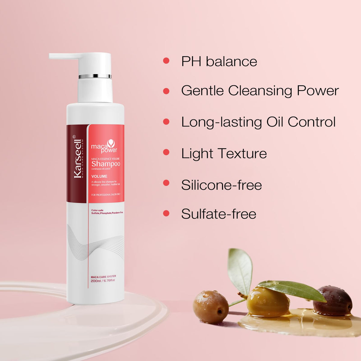 Karseell bottle in hand showing 200ml scale for travel-friendly volume