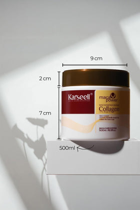 Karseell applied to hair ends demonstrating how the mask repairs and smooths